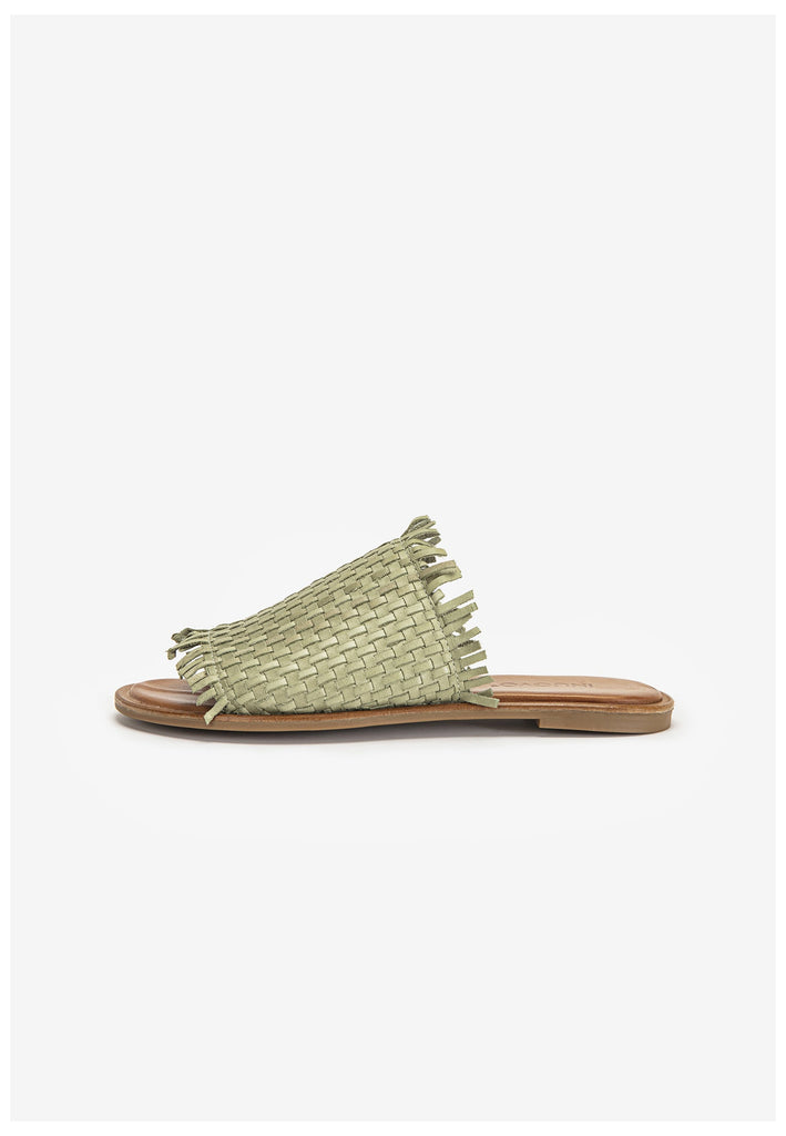 Inuovo Pantoletten Leder Olive - surf4shoes