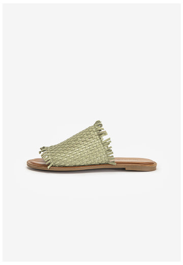 Inuovo Pantoletten Leder Olive - surf4shoes