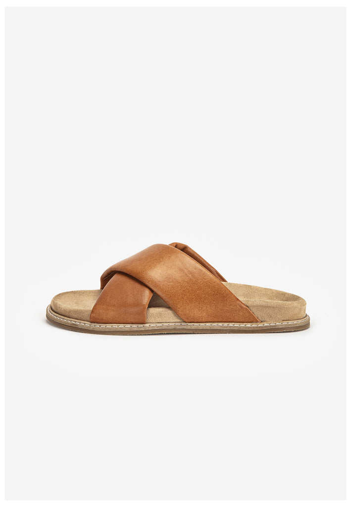 Inuovo Pantoletten Leder Mittelbraun - surf4shoes