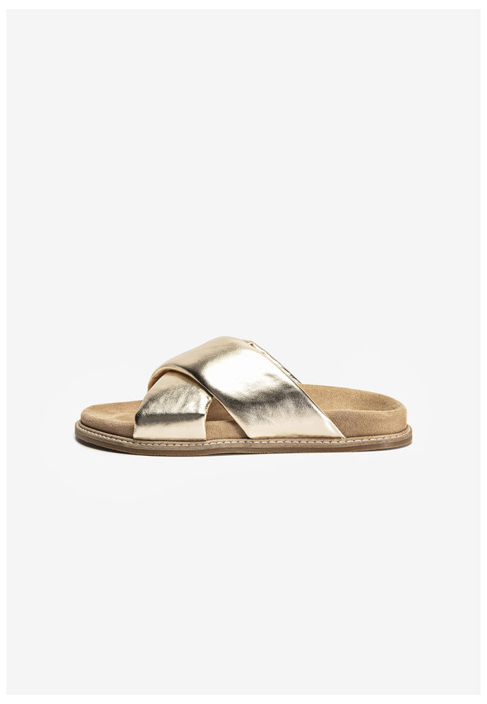 Inuovo Pantoletten Leder Gold - surf4shoes