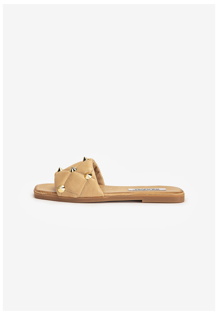 Inuovo Pantoletten Leder Hellbraun - surf4shoes