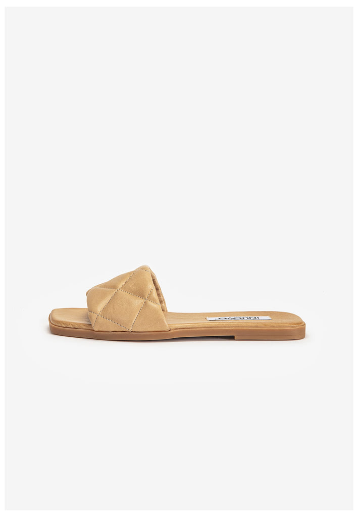 Inuovo Pantoletten Leder Hellbraun - surf4shoes
