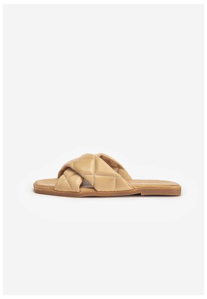 Inuovo Pantoletten Leder Hellbraun - surf4shoes
