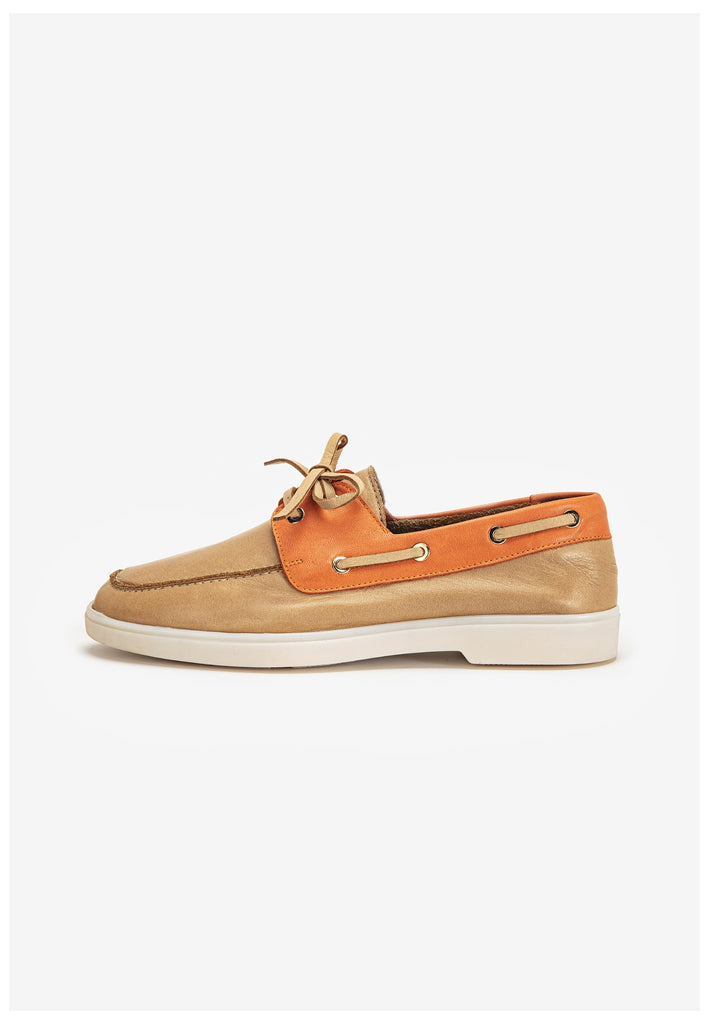 Inuovo Halbschuhe Leder Braun/Orange - surf4shoes