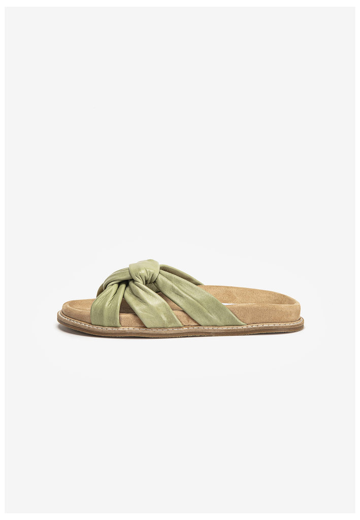 Inuovo Pantoletten Leder Olive - surf4shoes