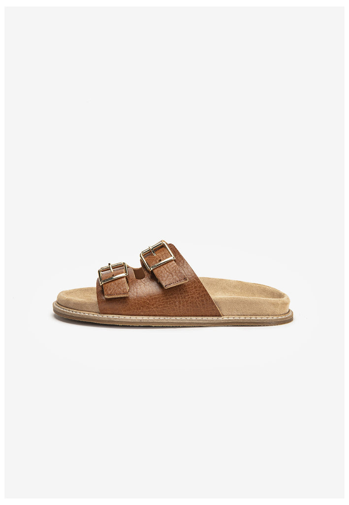 Inuovo Pantoletten Leder Mittelbraun - surf4shoes