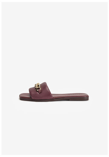 Inuovo Pantoletten Leder Dunkelrot - surf4shoes