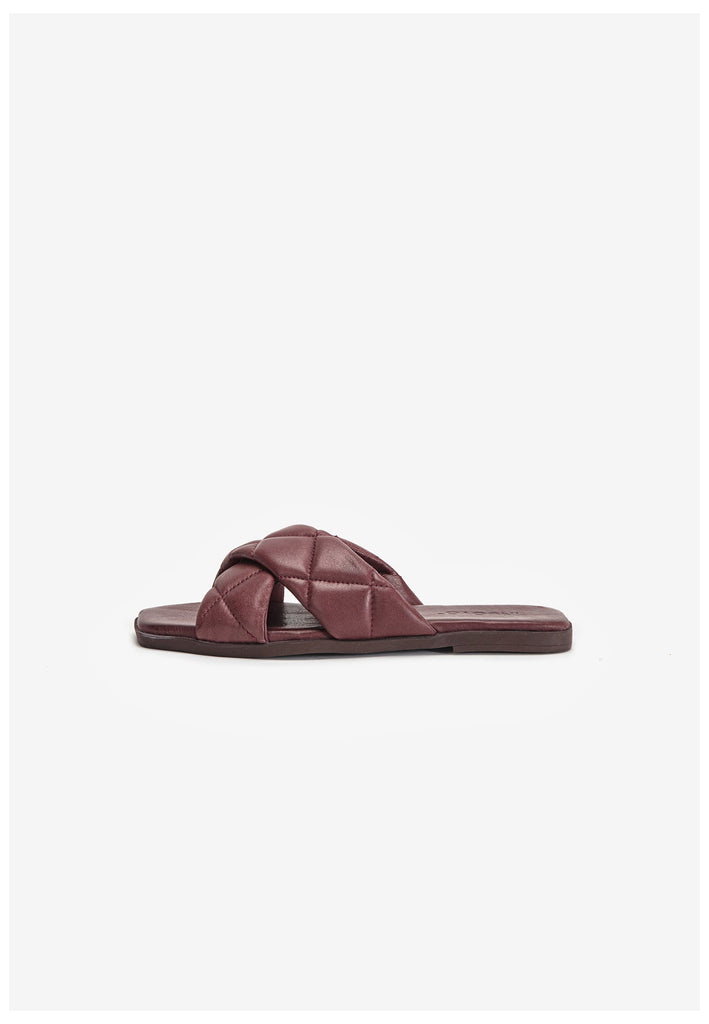 Inuovo Pantoletten Leder Dunkelrot - surf4shoes