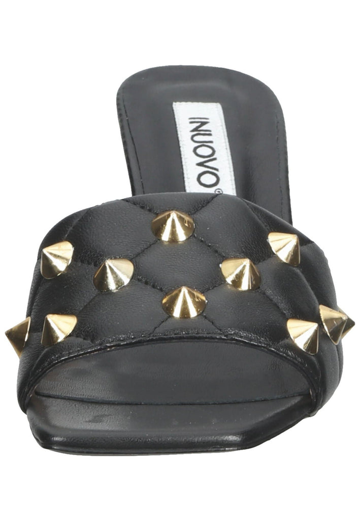 Inuovo Pantoletten Leder Schwarz - surf4shoes