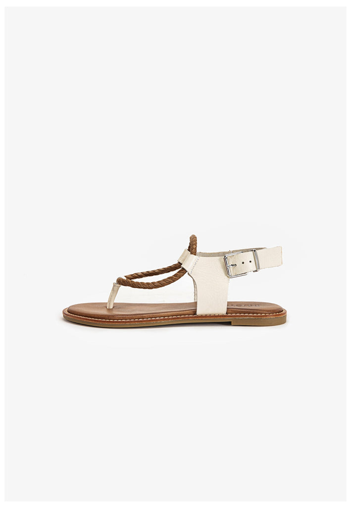 Inuovo Zehensteg Leder/Textil Beige - surf4shoes