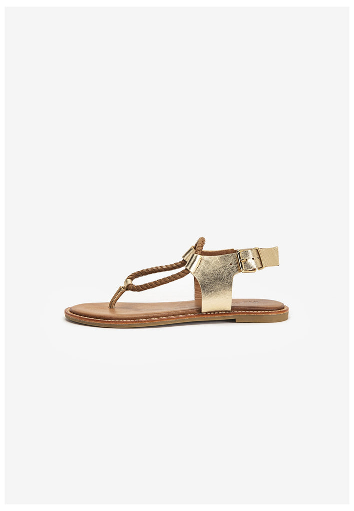 Inuovo Zehensteg Leder/Textil Gold - surf4shoes