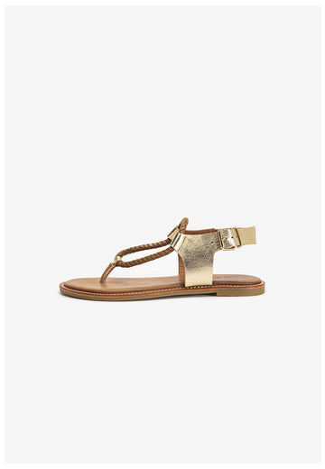 Inuovo Zehensteg Leder/Textil Gold - surf4shoes