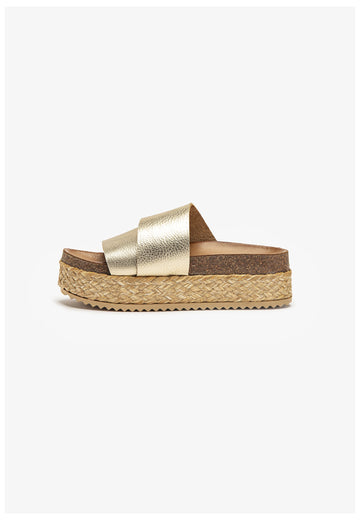 Inuovo Pantoletten Leder Gold - surf4shoes