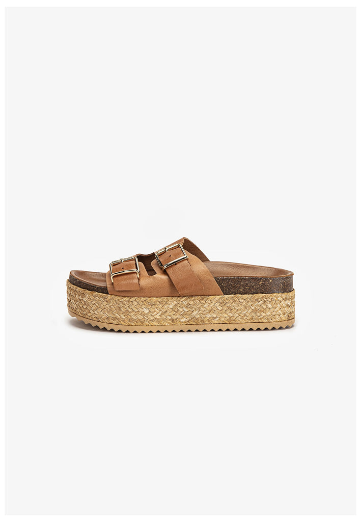 Inuovo Pantoletten Leder Mittelbraun - surf4shoes