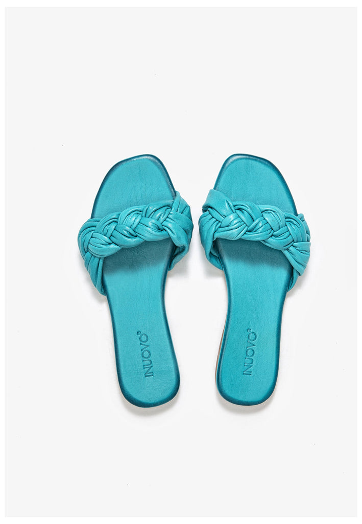 Inuovo Pantoletten Leder Türkis - surf4shoes