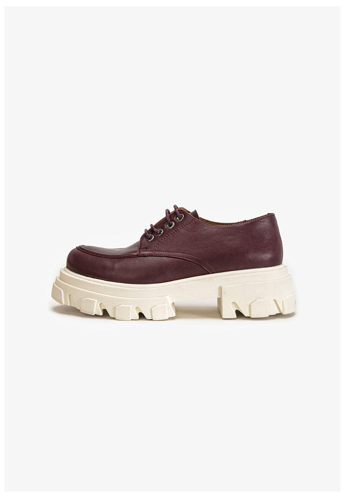 Inuovo Halbschuhe Leder Dunkelrot - surf4shoes