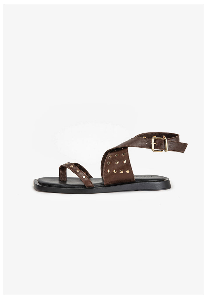 Inuovo Zehensteg Leder Dunkelbraun - surf4shoes