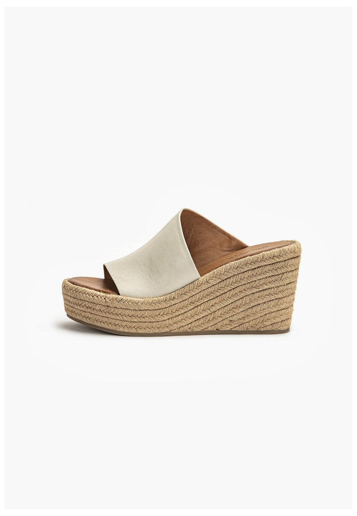 Inuovo Pantoletten Leder Beige - surf4shoes