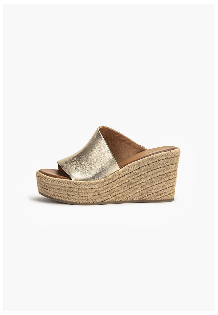 Inuovo Pantoletten Leder Gold - surf4shoes