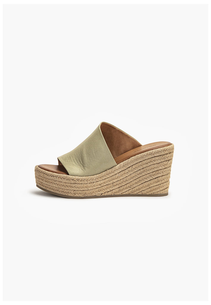Inuovo Pantoletten Leder Olive - surf4shoes