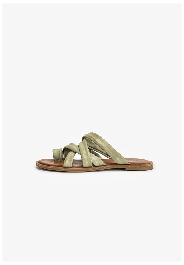Inuovo Pantoletten Leder Olive - surf4shoes