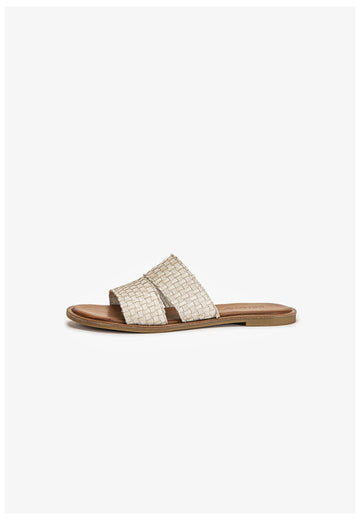 Inuovo Pantoletten Leder Beige - surf4shoes