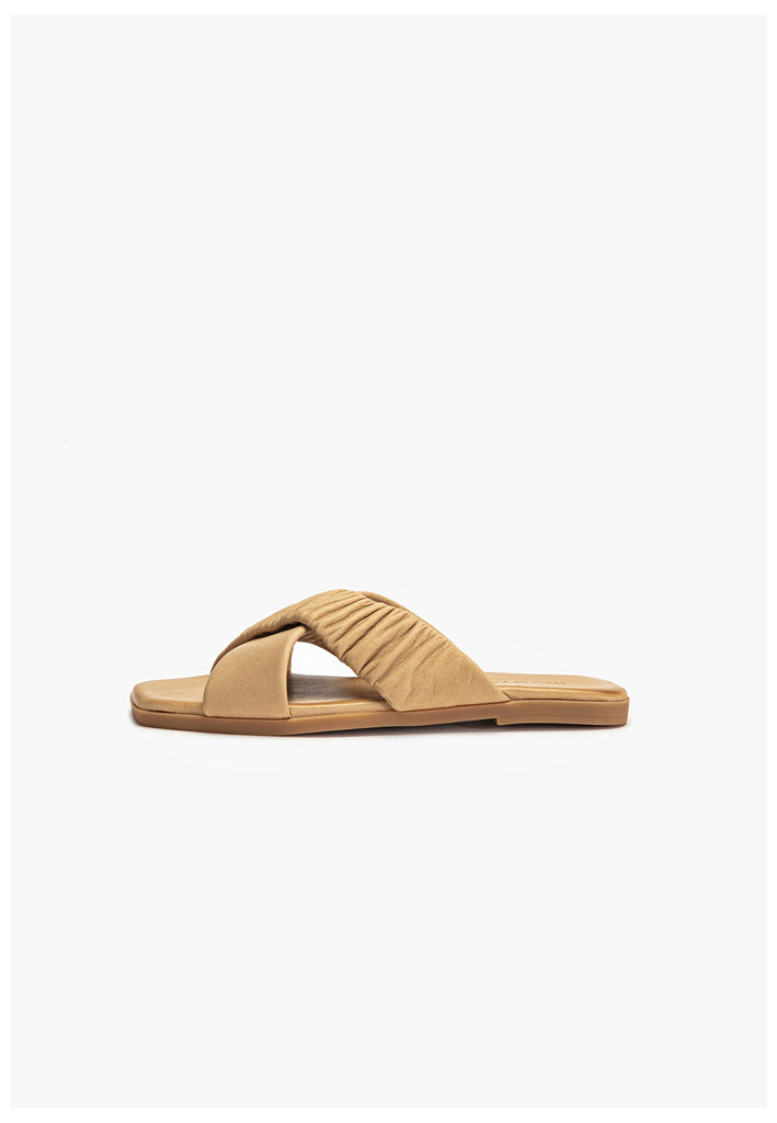 Inuovo Pantoletten Leder Hellbraun - surf4shoes