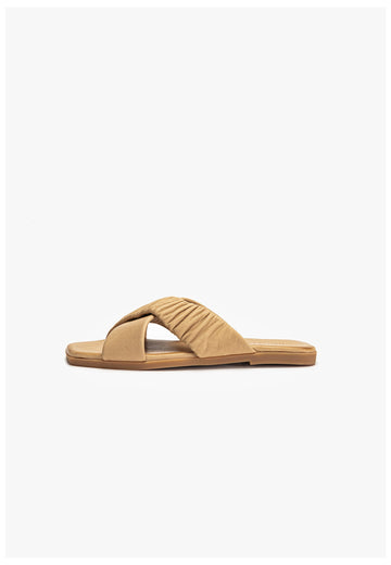Inuovo Pantoletten Leder Hellbraun - surf4shoes