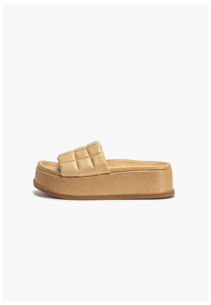 Inuovo Pantoletten Leder Hellbraun - surf4shoes