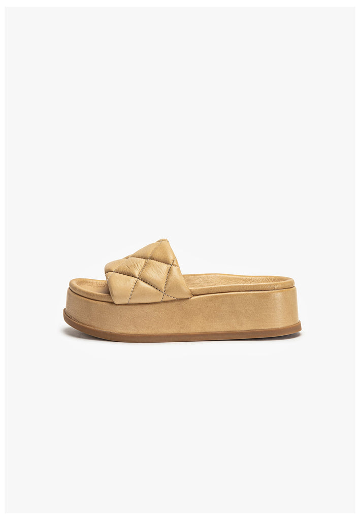 Inuovo Pantoletten Leder Hellbraun - surf4shoes