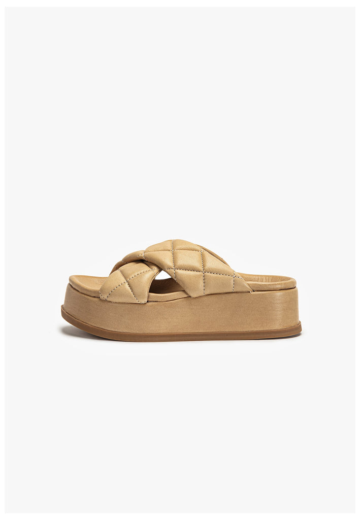 Inuovo Pantoletten Leder Hellbraun - surf4shoes