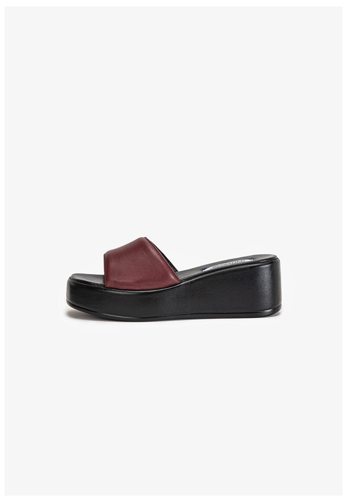 Inuovo Pantoletten Leder Dunkelrot - surf4shoes