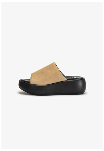 Inuovo Pantoletten Leder Hellbraun - surf4shoes