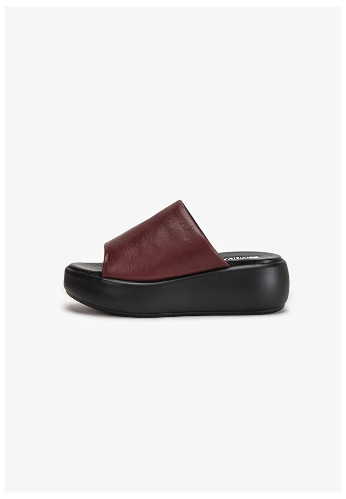 Inuovo Pantoletten Leder Dunkelrot - surf4shoes