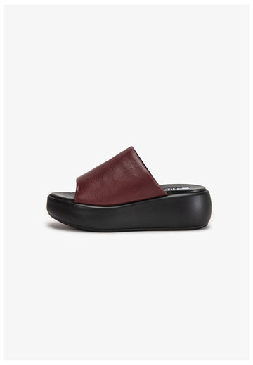 Inuovo Pantoletten Leder Dunkelrot - surf4shoes