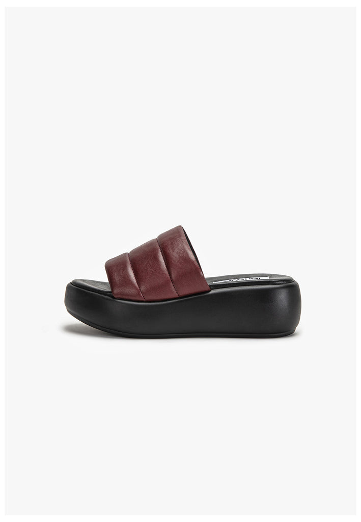Inuovo Pantoletten Leder Dunkelrot - surf4shoes