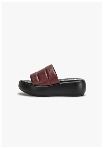 Inuovo Pantoletten Leder Dunkelrot - surf4shoes