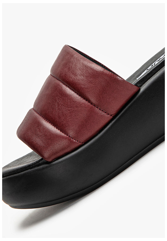 Inuovo Pantoletten Leder Dunkelrot - surf4shoes