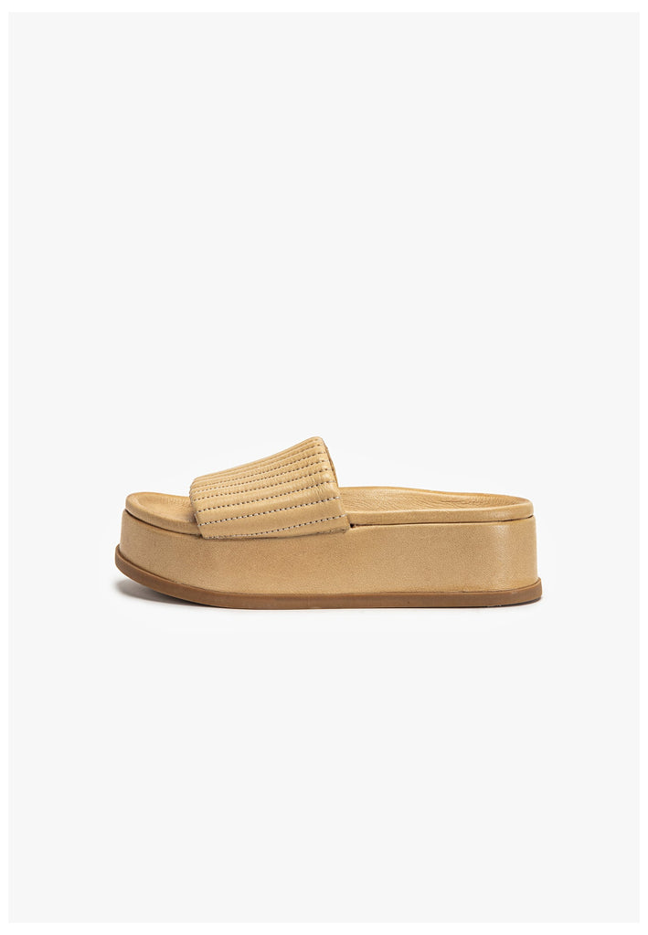 Inuovo Pantoletten Leder Hellbraun - surf4shoes