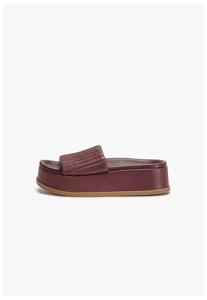 Inuovo Pantoletten Leder Dunkelrot - surf4shoes