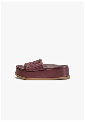 Inuovo Pantoletten Leder Dunkelrot - surf4shoes