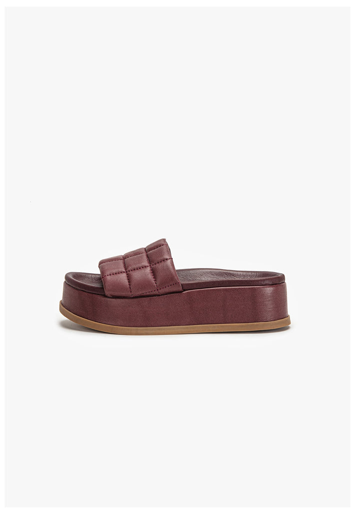 Inuovo Pantoletten Leder Dunkelrot - surf4shoes