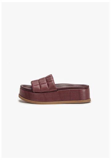 Inuovo Pantoletten Leder Dunkelrot - surf4shoes