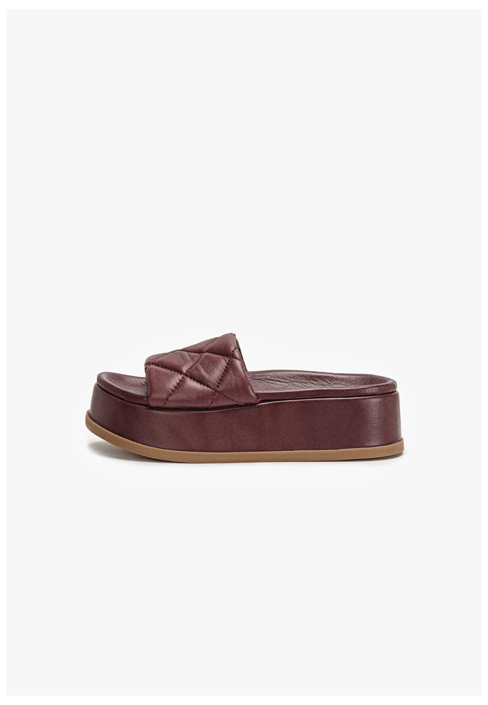 Inuovo Pantoletten Leder Dunkelrot - surf4shoes