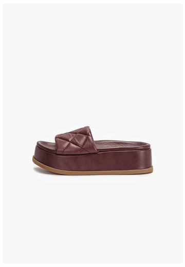 Inuovo Pantoletten Leder Dunkelrot - surf4shoes