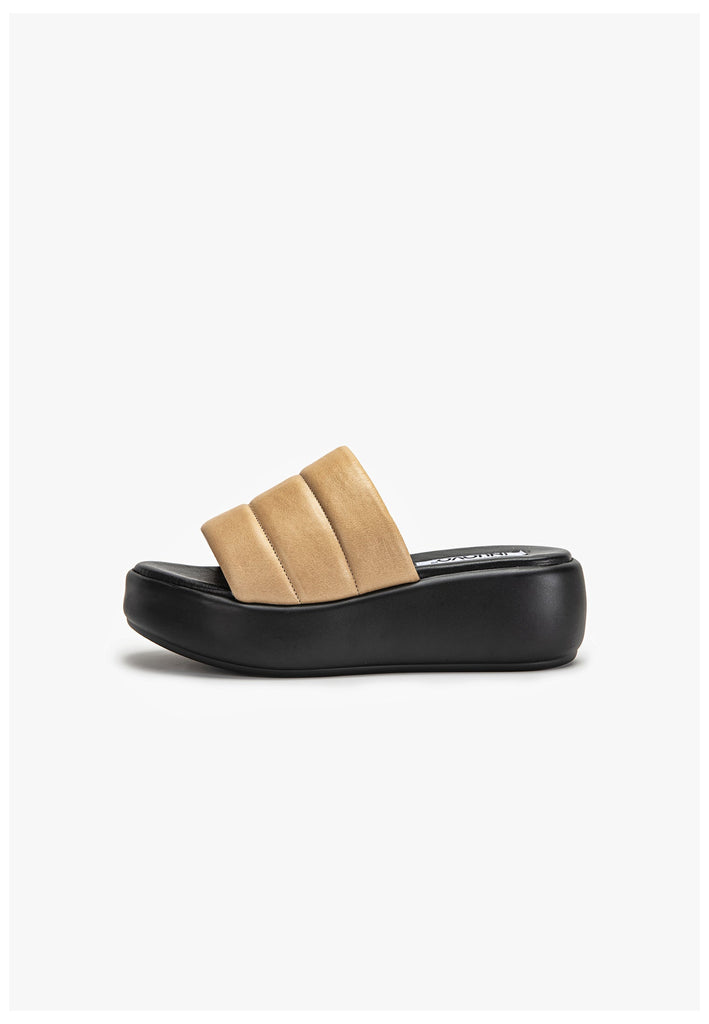 Inuovo Pantoletten Leder Hellbraun - surf4shoes