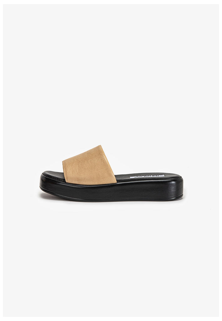 Inuovo Pantoletten Leder Hellbraun - surf4shoes
