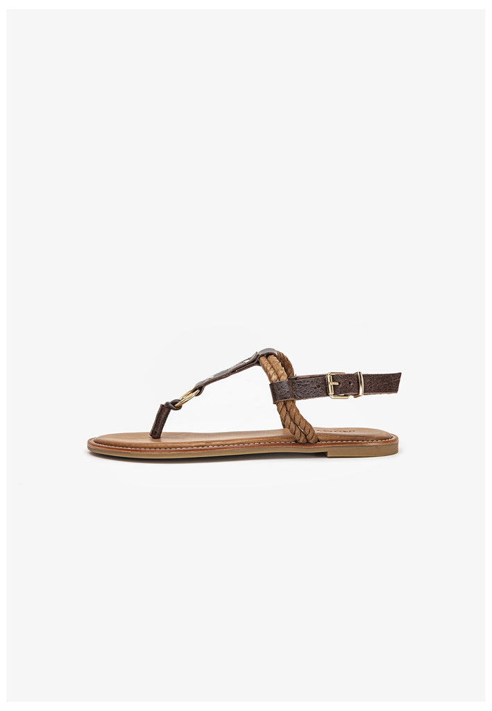 Inuovo Zehensteg Leder Dunkelbraun - surf4shoes