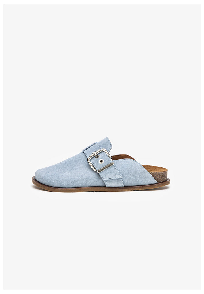 Inuovo Clogs Veloursleder Hellblau - surf4shoes