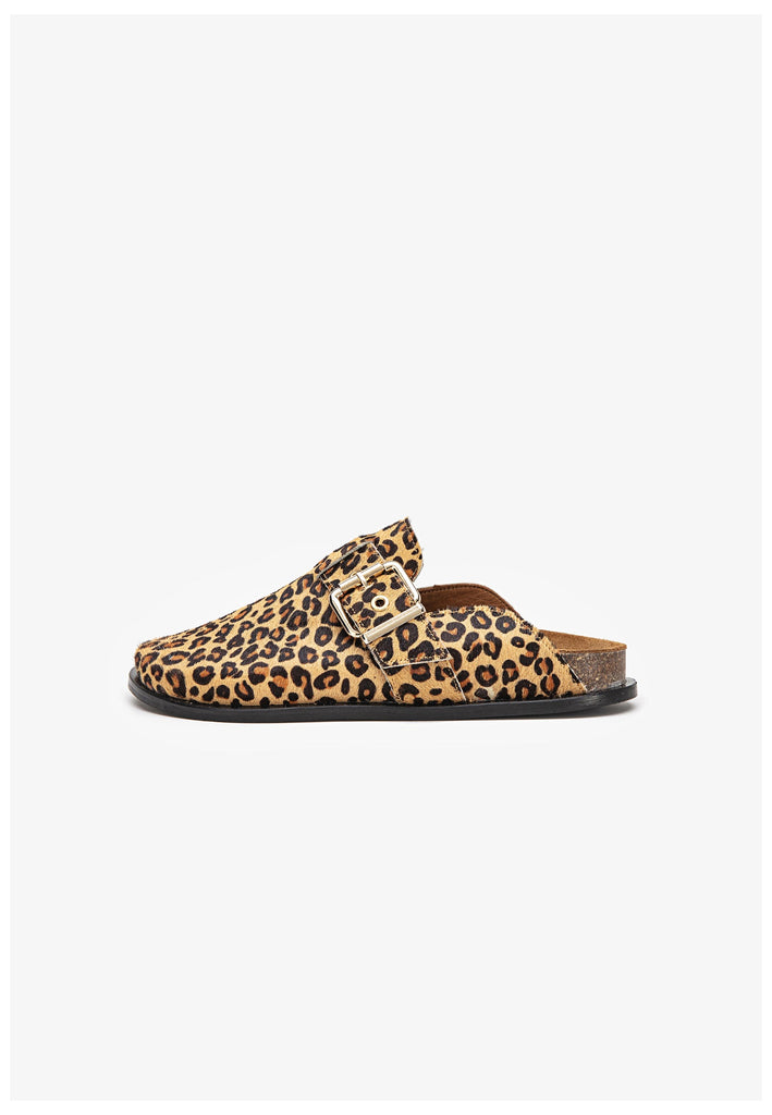Inuovo Clogs Veloursleder Leopard - surf4shoes